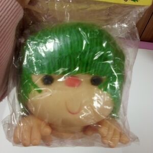 Vintage 6" Angie Doll Head & Hands Green Hair St Patrick's Day Doll Making